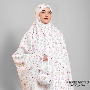 Resevänlig bomulls-Mukena – Azura-serien med laserskuren elegant muslimsk böneklänning