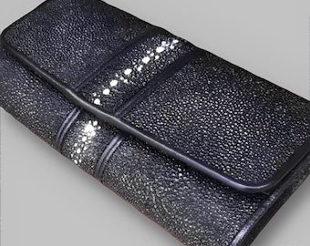Women&#39;s Stingray Leather Wallet - 3-Fold Design, Durable & Elegant,Stingray Wallet,Fish Leather,Women&#39;s Wallet,Leather Wallet,Stingray Gift
