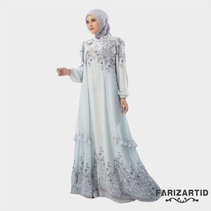 Conjunto familiar de vestido Hiqmala Conjunto familiar elegante y de primera calidad, vestido musulmán, vestido musulmán para boda, atuendo musulmán para mujer, vestido islámico para mujer
