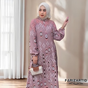 Vestido Lionel Richie de seda con motivos florales, elegante y cómodo, vestido musulmán, vestido musulmán para boda, atuendo musulmán para mujer, vestido islámico para mujer