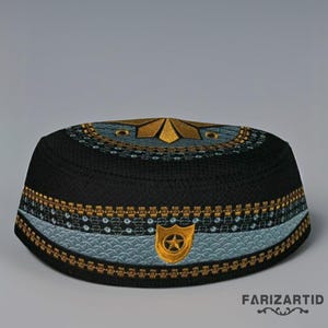 Embroidered Peci Songkok – Formal Islamic Cap for Religious Events, Muslim Knit Cap, Religious Cap, Handmade Peci, Muslim Beanie