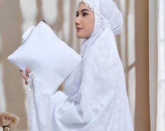 Adult Prayer Clothes Paris Cotton Elegant Lace Embroidery, Muslim Prayer Dress, Muslim Prayer Attire, Prayer Outfit, Muslim Prayer Clothes