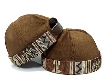 Miki Hat Velvet Brown Peci Hat – Modern Style Muslim Songkok, Muslim Knit Cap, Religious Cap, Handmade Peci, Muslim Beanie