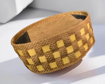 Handwoven Brown and Yellow Turmeric Peci Goni Traditional Headwear for Men,Prayer Cap,Muslim Knit Cap,Religious Cap,Handmade Peci