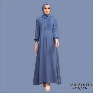 white christmas dresses Modern Muslim Women's Relaxed Denim Maxi Dress main image 0