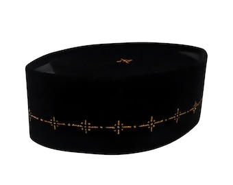 Songkok pintado do século, modelo alto de 9 cm, elegante e confortável, com motivos para usar. Touca de oração, gorro de malha muçulmano, gorro religioso, Peci feito à mão.