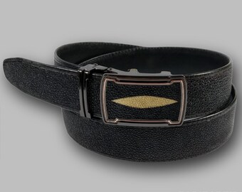 Leren riem heren naadloze randgesp, leren riem, leren herenriem, leren riem handgemaakt, leren riem cadeau