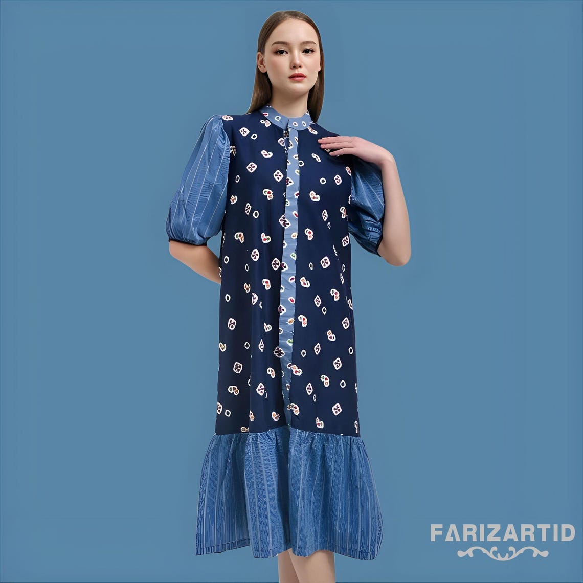 Haru Pleated Batik Dress