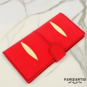 Carteira feminina de couro Stingray, carteira para meninas, carteira Stingray, couro de peixe, carteira feminina, carteira de couro, presente Stingray