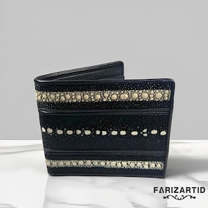 Triple Thorn Stingray Leder Geldbörse - Zeitlose Eleganz,Stachelrochen Geldbörse,Fischleder,Herren Geldbörse,Leder Geldbörse