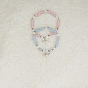 Dragonfly Charm Bracelet: Glass Bead Stretchy Jewelry