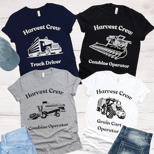 Ernte-Crew-T-Shirts, Geschenk für Landwirte, Mähdrescher, Getreidewagen-Betreiber, LKW-Fahrerbekleidung
