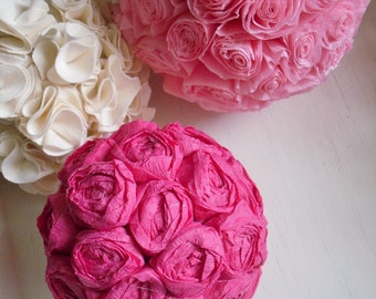 PATTERN - DIY 2 PDF ePattern Tutorials - Paper Flower Bloom Balls - 2 Patterns Included - Use the Rosette Pattern for Making Hair Rosettes