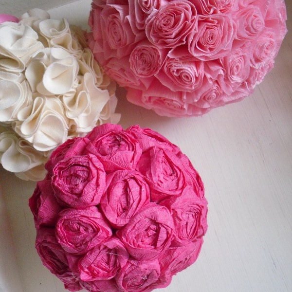 PATTERN - DIY 2 PDF ePattern Tutorials - Paper Flower Bloom Balls - 2 Patterns Included - Use the Rosette Pattern for Making Hair Rosettes