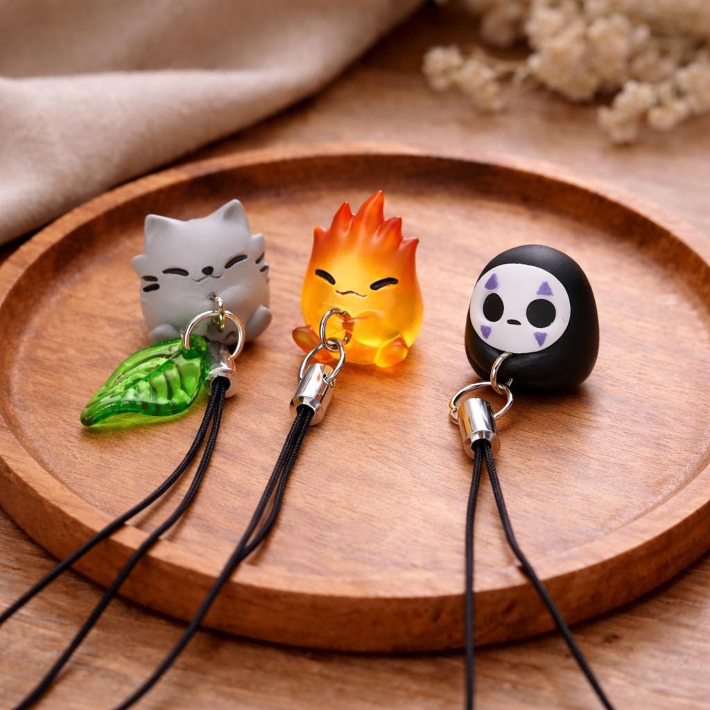Ghibli Collection Charm, Phone Bag Accessory, Kawaii Companion - Etsy