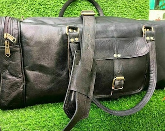 36'' Extra Large Leather Duffle Bag Handmade Leather Weekender Gym Bag Vacation Duffel Bag Leather Travel Bag Overnight Bag, Leather Holdall