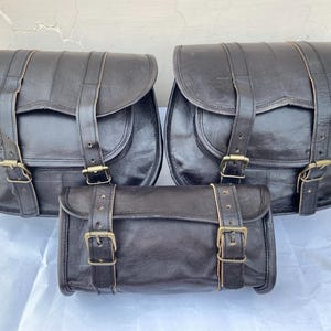 Sacoches en cuir sacoches moto noir trois sacs sacoches Sportscaster selle sacoches sacoches moto sacoche moto outil