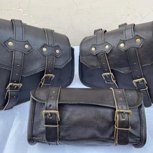Sacoches en cuir sacoches moto noir trois sacs sacoches Sportscaster selle sacoches sacoches moto sacoche moto outil