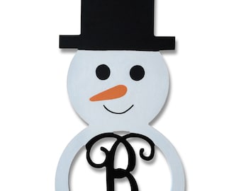 14x24 in Snowman Collector Gift Customized Snowman Couple Initial Sign Snowgirl Snowman Door Hanger Winter Decoration QUICK Ship