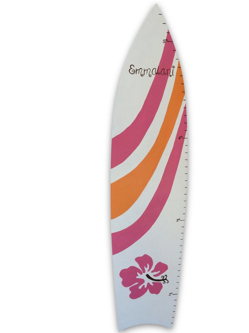 Hawaiian Surfboard Custom Hand Painted Surf Pink Blue Hibiscus | Etsy