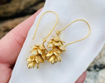 Pendientes de piña de oro