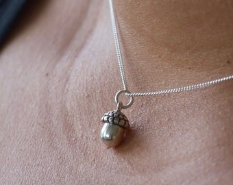 Tiny Acorn Charm Necklace