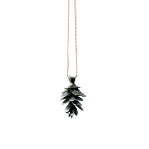 Pinecone Necklace Silver Pendant Charm image 4