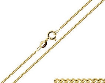 18 Inch gold plated silver fine curb chain