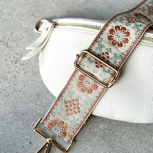 Subtle Bag Strap - Minimalist Bag Strap - Pattern Bag Strap - Embroidered Bag Strap - Adjustable Length Strap - Trendy Bag Strap