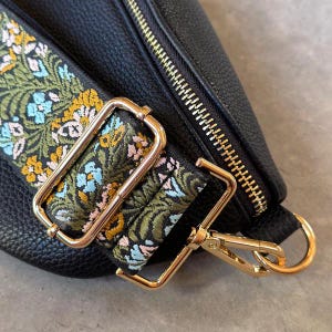 Woodland Taschengurt - Muster Taschengurt - Bestickter Taschengurt - Floraler Crossbody Taschengurt - Längenverstellbarer Gurt - Trendiger Taschengurt