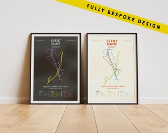 Edição Especial, Pôster de Conclusão de Triatlo | Arte Personalizada para Mapa da Corrida