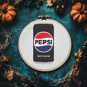 Patrón de punto de cruz de lata de Coca-Cola Zero