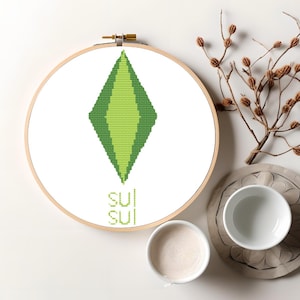 The Sims Plumbob Cross Stitch Pattern (PDF Pattern)