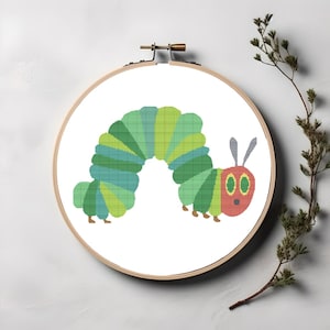 Hungry Caterpillar Cross Stitch Pattern: Baby Nursery Decor (Digital Download)
