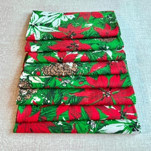 Set of 8 Handmade Poinsettia Christmas Napkins