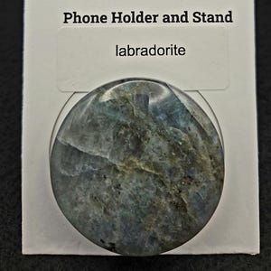 Rock Popup Labradorite Natural Polished Stone Phone Grip & Stand