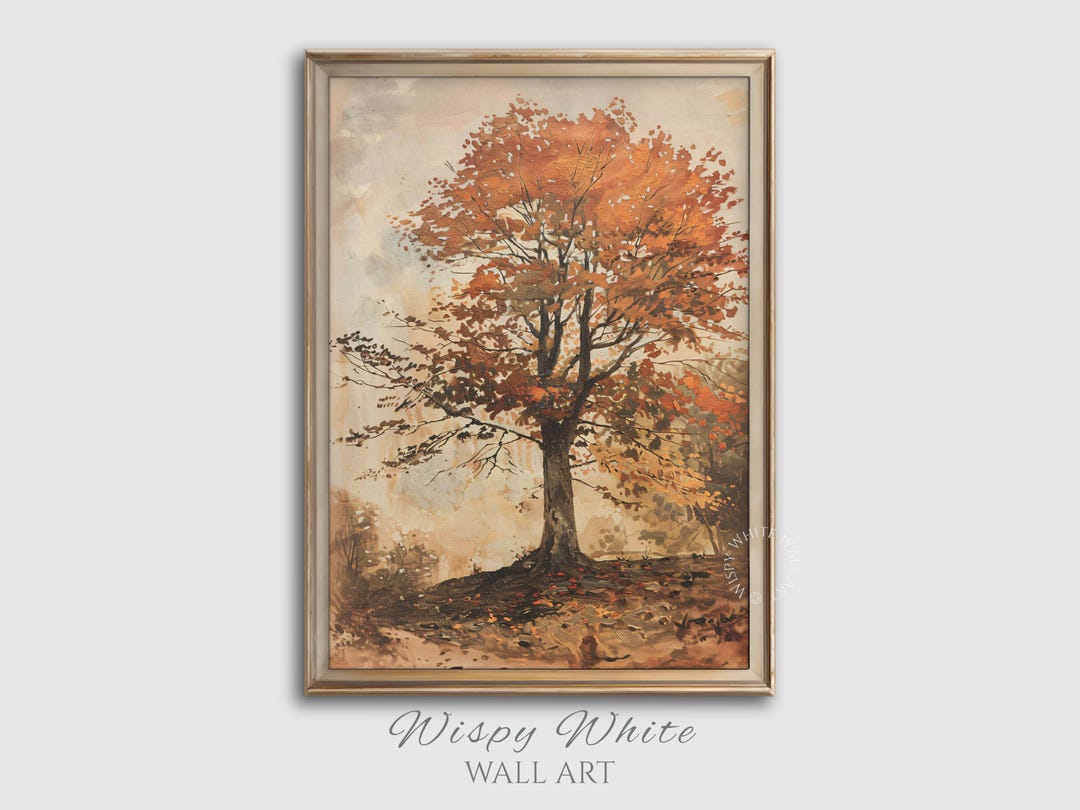 Rustic Autumn Tree Fall Printable Painting | Rustic Fall Digital ...