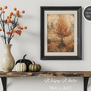 Printable Rustic Fall Tree Autumn Painting | Rustic Fall Digital ...