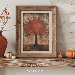 Printable Rustic Autumn Fall Tree Painting | Rustic Fall Digital ...