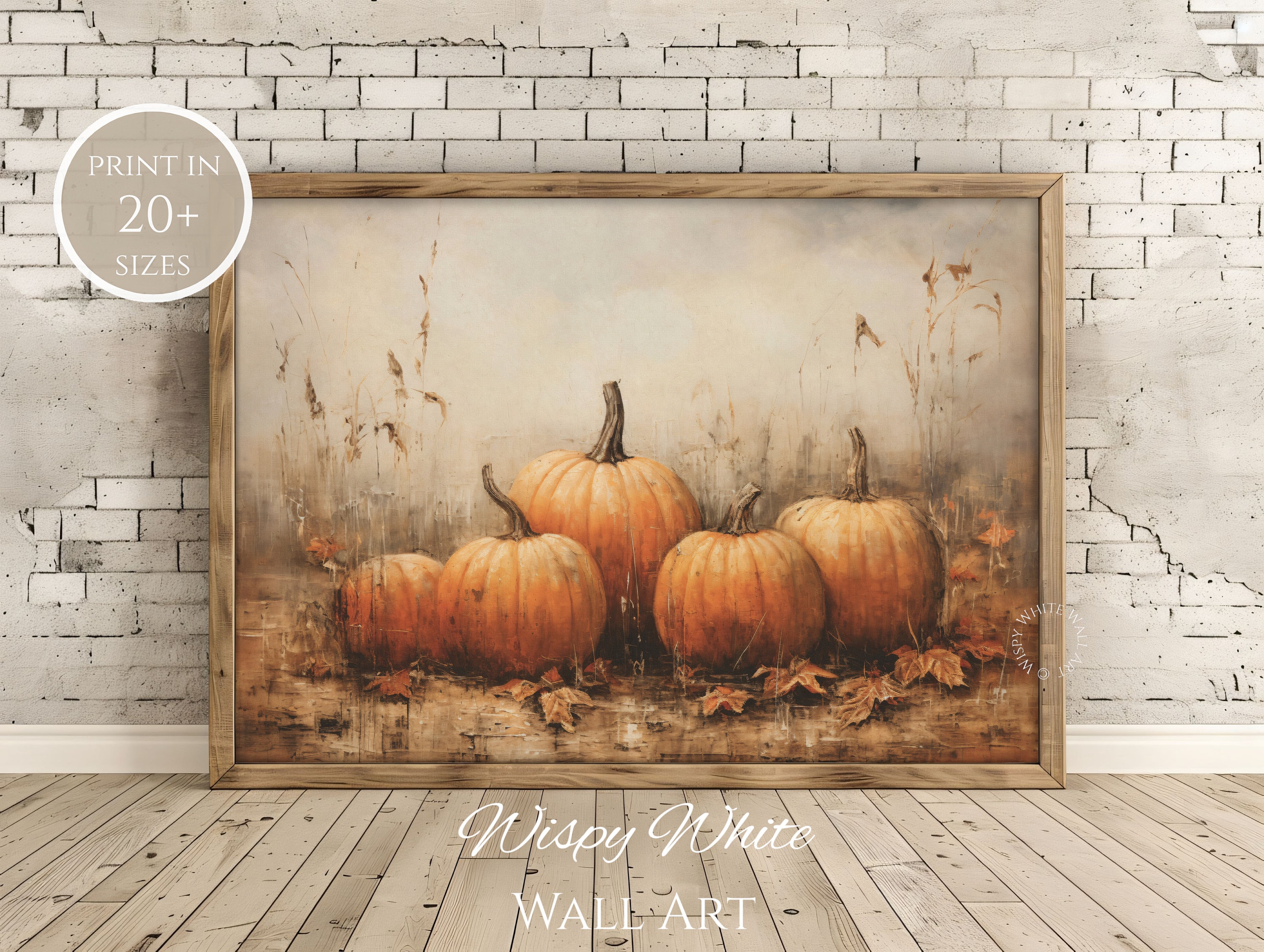 Rustic Autumn Pumpkin Digital Download Print Printable Fall Art Vintage ...