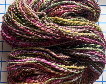 YARN Handspun, 3dk to Lt. Worsted, Sweetest Kiss Goodnight, Linville Gorge, NC Photo Inspired 166-226yds, wool, alpaca, silk