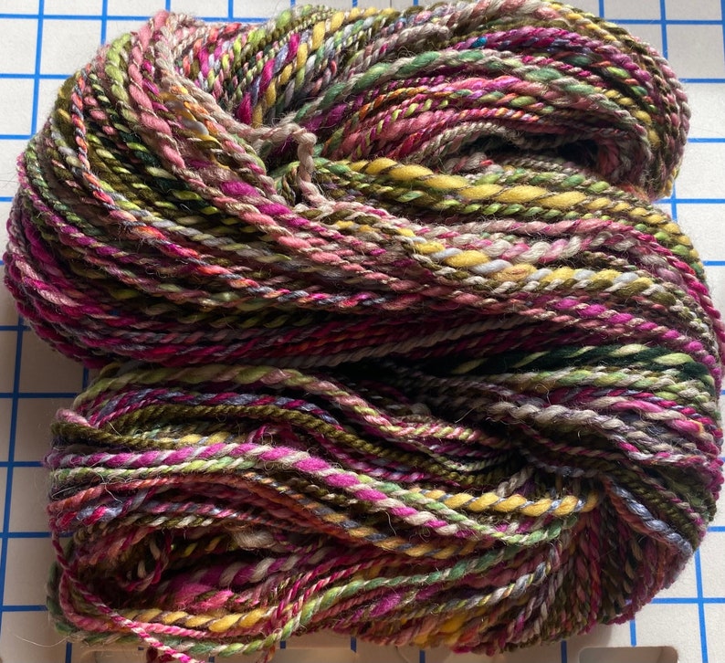 YARN Handspun, 3dk to Lt. Worsted, Sweetest Kiss Goodnight, Linville Gorge, NC Photo Inspired 166-226yds, wool, alpaca, silk image 1