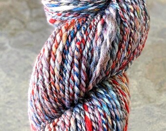 Handspun Wool Alpaca Silk Blend Yarn, Masterpiece Inspired, 3dk-Worsted Weight, Sunrise by Claude Monet