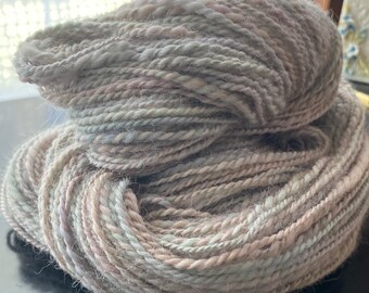 Yarn Handspun, 3 dk to Lt. Worsted, Mast Farm Inn II, 100% Alpaca, 190 yds, Knitter’s gift, no sparkle , 2 ply