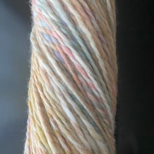 YARN HANDSPUN, Faux Cashmere, Nylon, 276 yds, 3dk to light worsted, Rainbow Corn, soft, knitters gift image 3