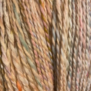 YARN HANDSPUN, Faux Cashmere, Nylon, 276 yds, 3dk to light worsted, Rainbow Corn, soft, knitters gift image 8