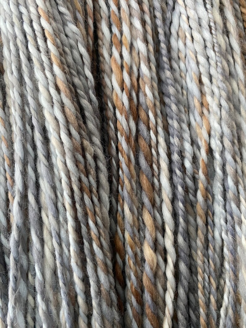 YARN HANDSPUN, Faux Cashmere, Nylon, 230 yds, 3dk to light worsted, Pebble, soft, knitters gift image 8