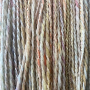 YARN HANDSPUN, Faux Cashmere, Nylon, 276 yds, 3dk to light worsted, Rainbow Corn, soft, knitters gift image 4