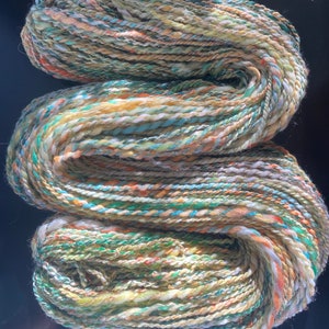 Handspun Yarn 3dk to Worsted weight,150 yd skeins,Wool,Alpaca,Silk,with Sparkle, fractal, Mountain Passion Flower, NCPhotoInspired image 5