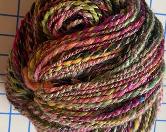 YARN Handspun, 3dk to Lt. Worsted, Sweetest Kiss Goodnight, Linville Gorge, NC Photo Inspired 166-226yds, wool, alpaca, silk